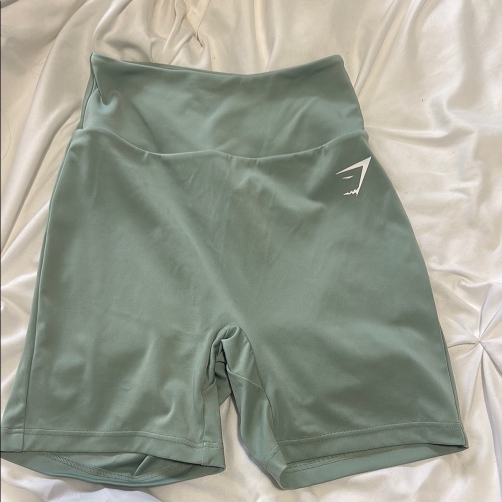 GymShark Women's High-Waisted Green Shorts